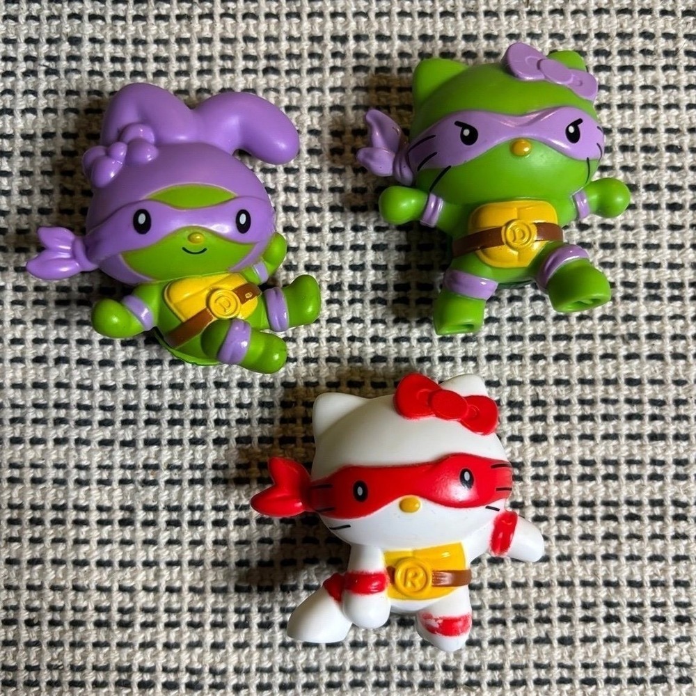 Teenage Mutant Ninja Turtles Hello Kitty & My Melody Happy Meal Toys Bundle of 3